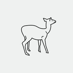 Fototapeta na wymiar Linear stylized drawing of deer