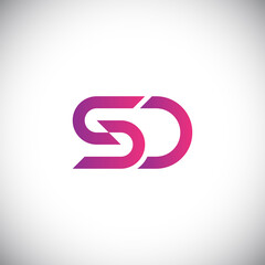Initial letter logo SD, DS, logo template