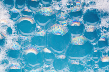 soap foam and bubbles macro photo