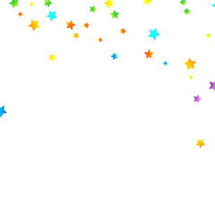 Rainbow Festive Confetti. Carnival Star Falling.