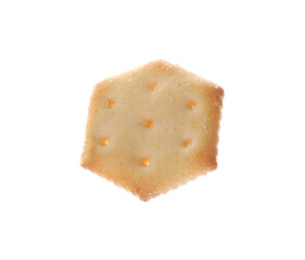 Crispy cracker isolated on white. Delicious snack