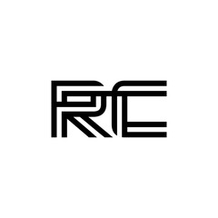 initial letter rc line stroke logo modern