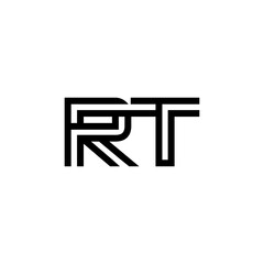 Fototapeta premium initial letter rt line stroke logo modern
