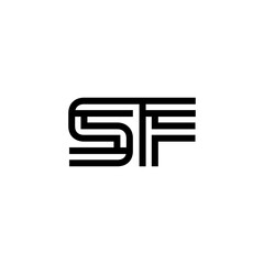 initial letter sf line stroke logo modern