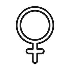 feminism movement icon, symbol gender female rights pictogram line style