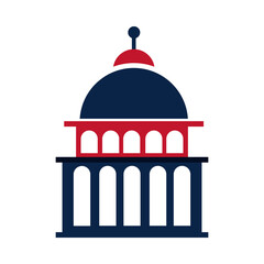 United States elections, capitol building political election campaign flat icon design