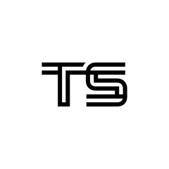 initial letter ts line stroke logo modern