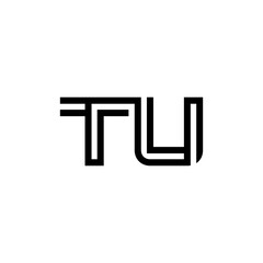 initial letter tu line stroke logo modern