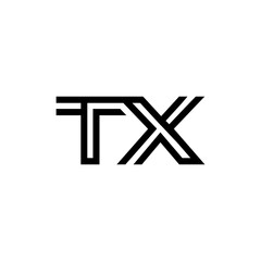 initial letter tx line stroke logo modern