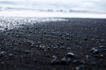 waves on volcanic beach