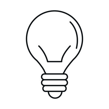 light bulb electric energy power line icon style