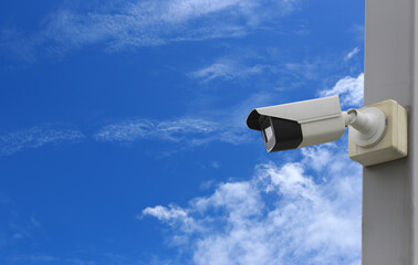 CCTV tool on blue sky background.