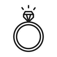 wedding ring with diamond jewelry pictogram line style