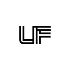 initial letter uf line stroke logo modern