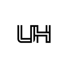initial letter uh line stroke logo modern