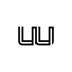 initial letter uu line stroke logo modern