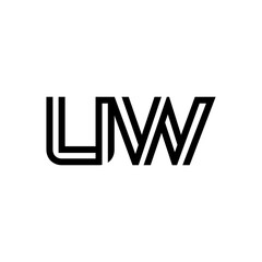 initial letter uw line stroke logo modern