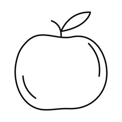 apple fruit fresh harvest food line icon style