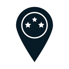 United States elections, location pointer with stars political election campaign silhouette icon design