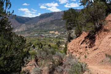 View of Glenwood Springs, Colorado from the trail to the Pioneer Cemetery where Doc Holliday is said to be buried