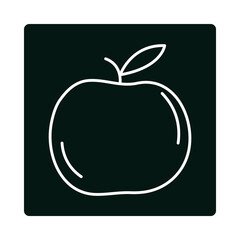 apple fruit fresh harvest food block and line icon