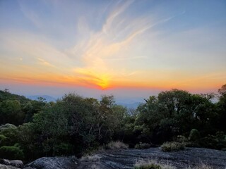 sunset over the river