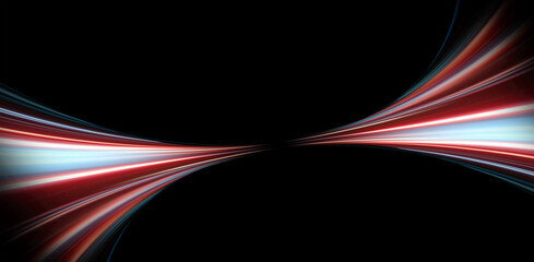Abstract background of long explosure tale light on black ,Technology backgroud