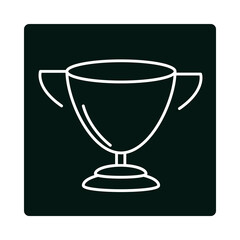 trophy award winner competition prize block and line icon