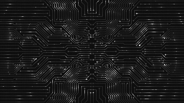 Digital Circuit Loop - Cold Colors