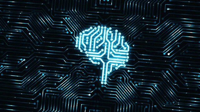 Artificial intelligence (AI), machine learning and modern computer technologies concepts. Business, Technology, Internet and network concept.