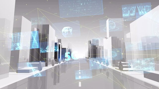 Digital Communication Network Technology BigData City Business Background