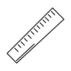 back to school, ruler measure supply elementary education line icon style