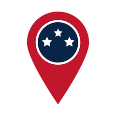 United States elections, location pointer with stars political election campaign flat icon design