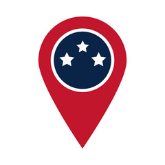 United States elections, location pointer with stars political election campaign flat icon design