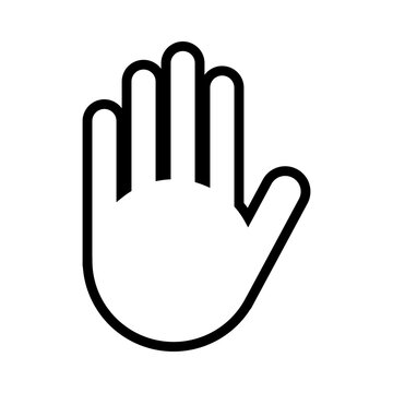 Open Hand Palm Stop Icon. Vector Image.