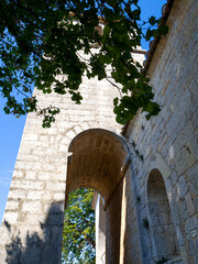 Fototapeta na wymiar chapel with trees in Provence France