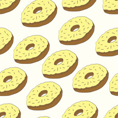 Donuts seamless vector pattern