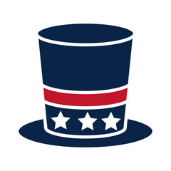 United States elections, flag american hat, political election campaign flat icon design