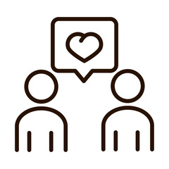 people message love community and partnership line icon