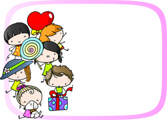 vector cartoon Happy Children's Day background