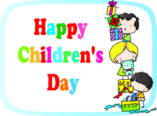 Obraz na płótnie Canvas vector cartoon Happy Children's Day background