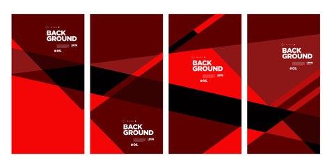 Vector red and black geometric for banner and social media story