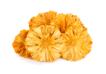 Dried pineapple on white background