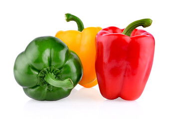 colored paprika isolated on white background