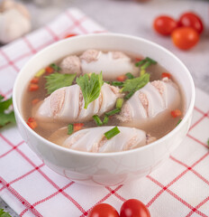 Squid soup stuffed with pork