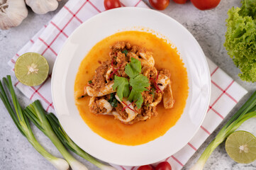Stir-Fried Squid with Curry Powder.