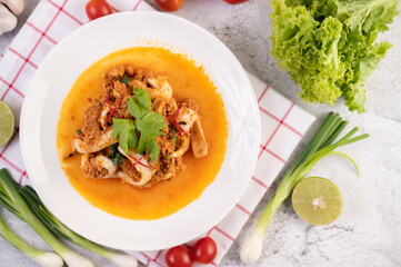 Stir-Fried Squid with Curry Powder.