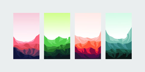 set of banners. Landscape of mountain in banner, vector ilustration of mountain landscape good for banner, tourism design
