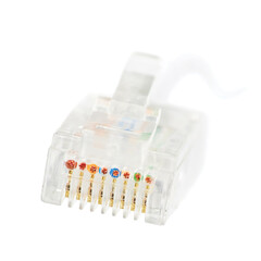 LAN internet ethernet broadband network connection rj45, isolated RJ-45 jack net connector plug and...