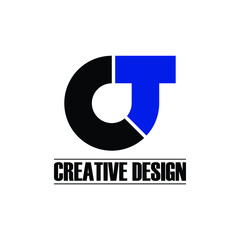 Letter CT simple logo design vector